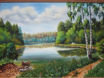 Painting маслом "Летний день на озерах Пущи-Водицы"
