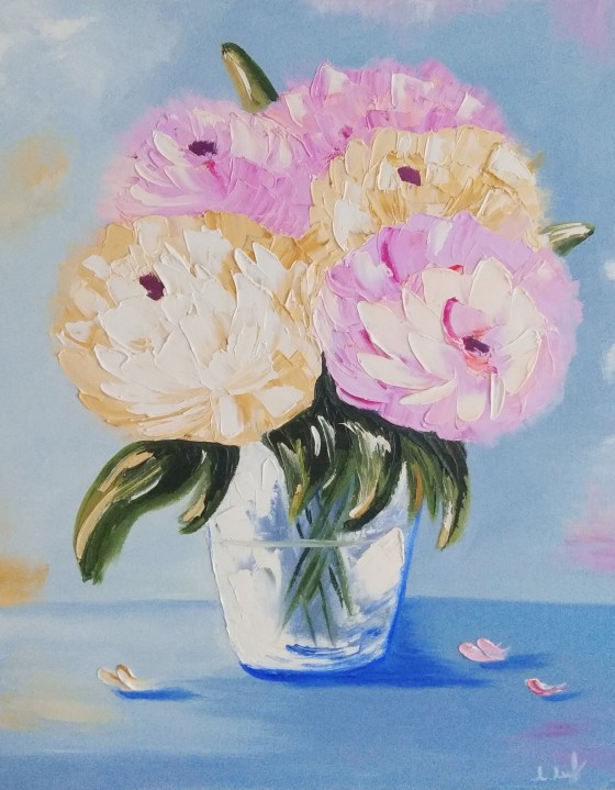 Painting маслом Цветы в вазе