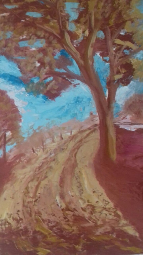 Painting маслом Картина Осень масло двп 43х35 см. 