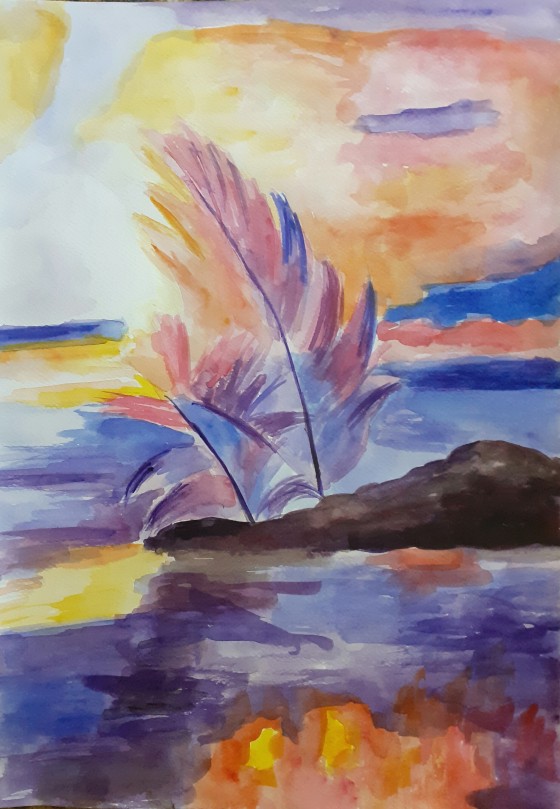 Painting акварелью Романтика