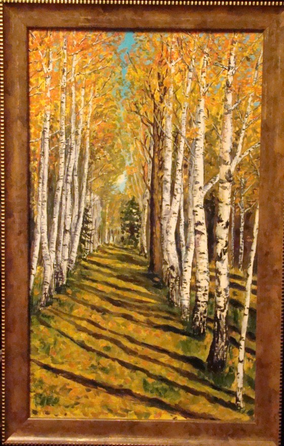 Painting маслом Березовая роща