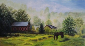 Painting маслом Утро туманное