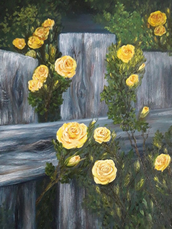 Painting маслом Летние розочки