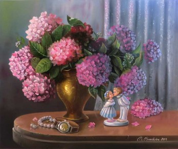 Painting маслом Гортензия для любимой