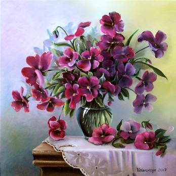 Painting маслом Анютки