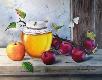 Painting акварелью Сливы медовые