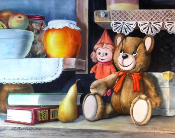 Painting акварелью Игрушки в кладовке