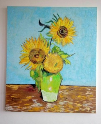 Painting маслом Подсолнухи 