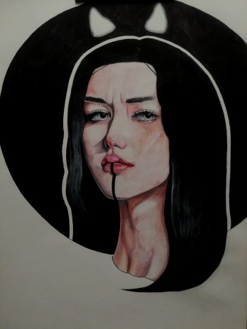 Painting акварелью Демоны в каждом из нас