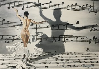 Painting маслом Муза композитора.Симфония любви