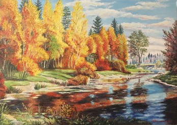 Painting маслом Осенний пейзаж