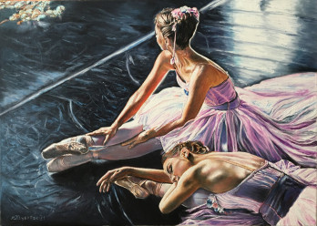 Painting маслом Балерины после спектакля