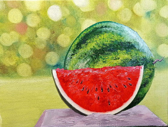 Painting маслом Сочный арбуз