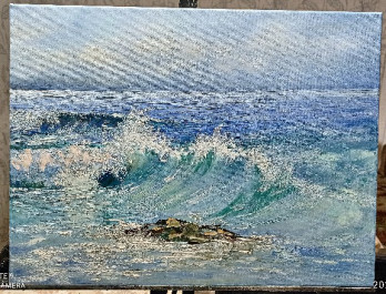 Painting маслом волна