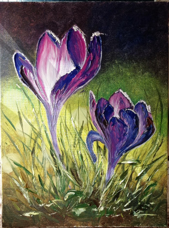 Painting маслом Крокусы