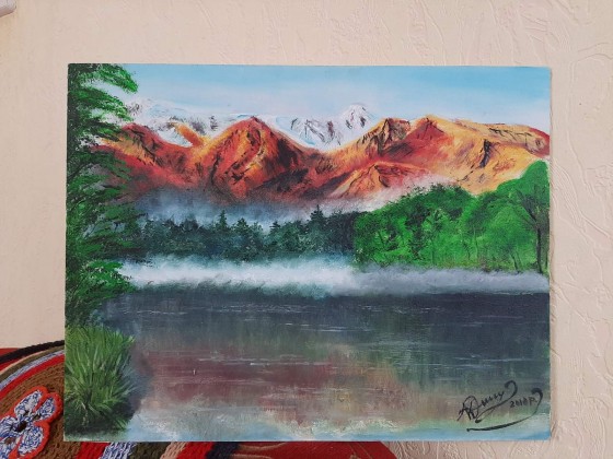 Painting маслом Горы