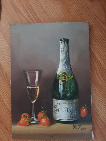 Painting маслом Шампанское 