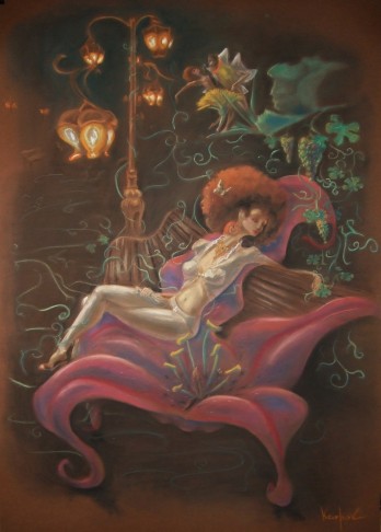 Painting пастелью Сон, навеянный грёзами