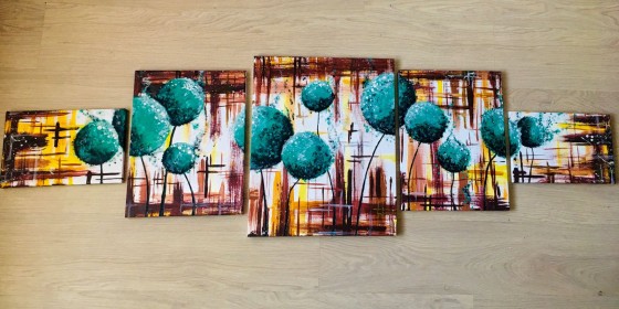 Painting акрилом Модульная картина (5 частей) Dandelions