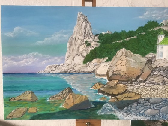 Painting акрилом Скала Лебединое крыло Крым