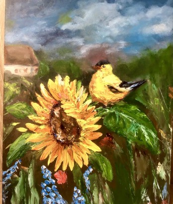 Painting маслом Подсолнух
