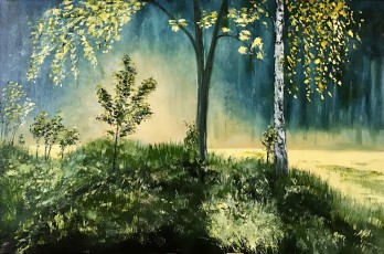 Painting маслом Солнечные лучи