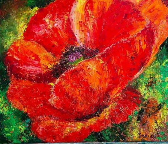 Painting маслом Мак. Безграничность.