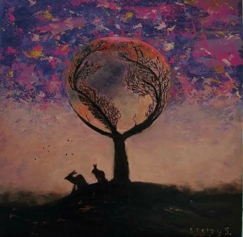Painting маслом Полная луна