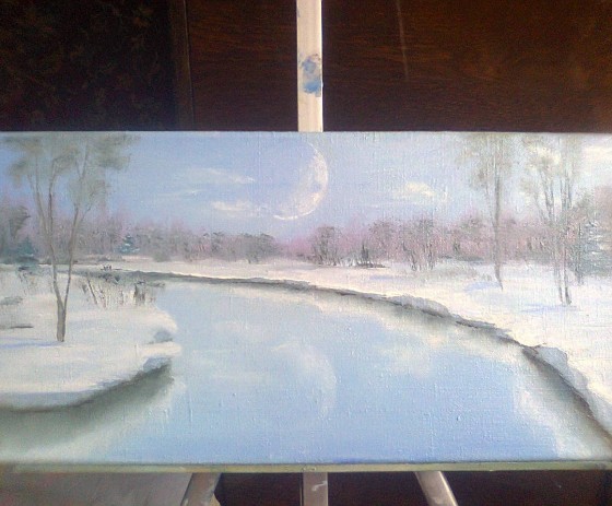 Painting маслом Апрель на Байкале