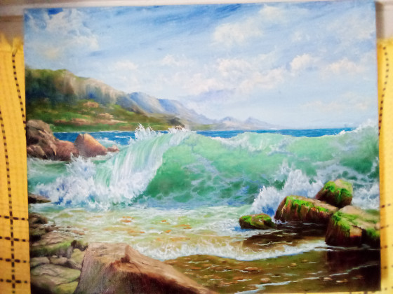 Painting маслом Прибой