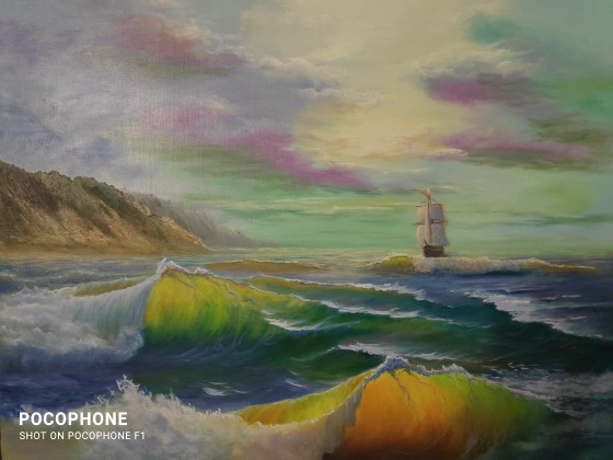 Painting маслом Парусник