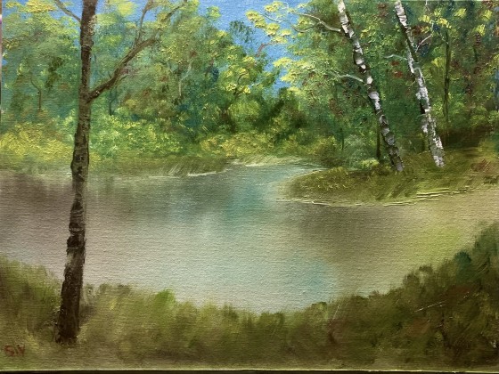 Painting маслом Весенняя заводь