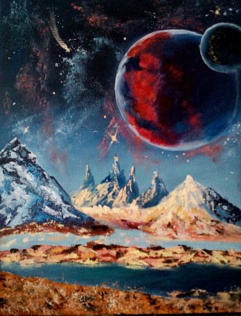 Painting маслом Космический пейзаж