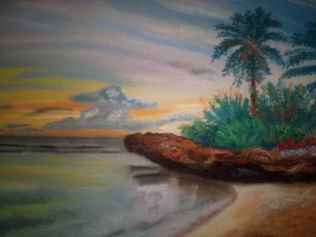 Painting пастелью тропики