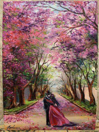 Painting маслом Квітучий сад
