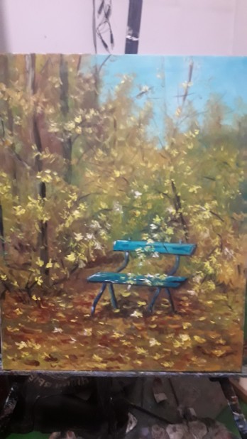Painting маслом Осенний парк