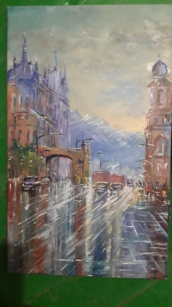 Painting маслом Доджливый вечер 