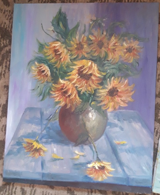 Painting маслом Подсолнух 