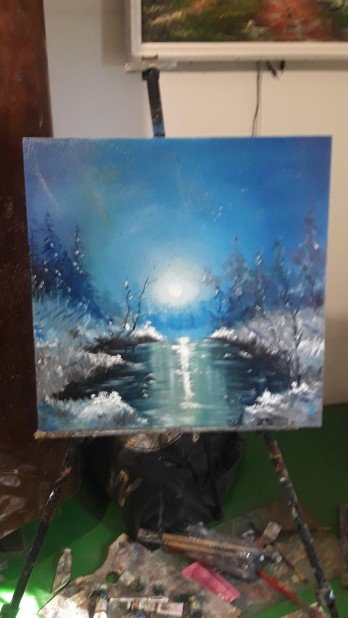Painting маслом Литая зима 