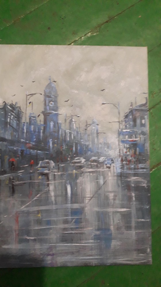 Painting маслом Доджливый город 