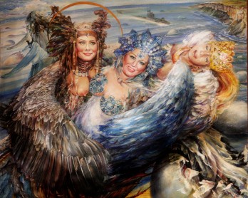 Painting маслом "Дамоклово пение "Райских птиц"