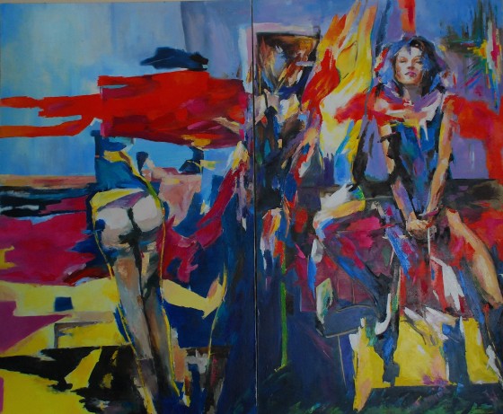 Painting маслом Стриптиз(диптих)