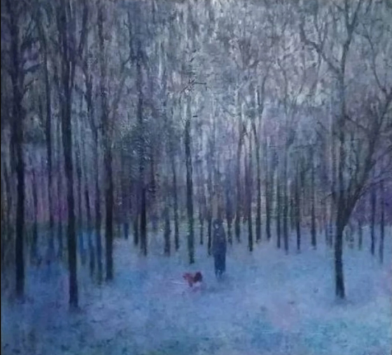 Painting маслом Лиловый вечер