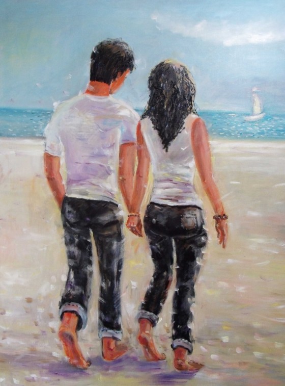 Painting маслом У моря у синего моря