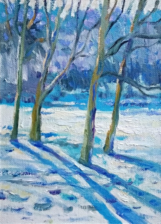 Painting маслом Февральский этюд,Голосеево.2021