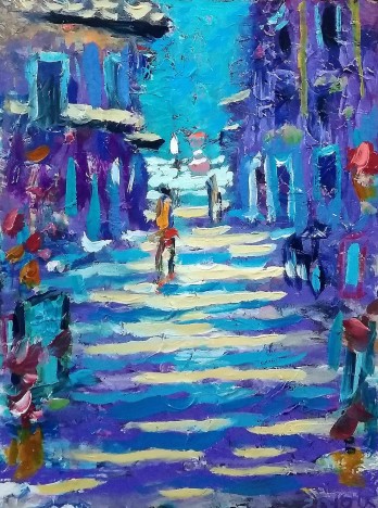 Painting маслом Эллинские улочки.2021