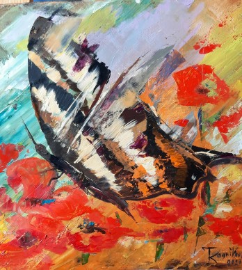 Painting маслом бабочка 1