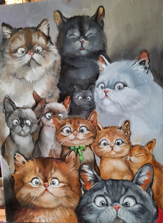 Painting маслом "Фото на день рождение"