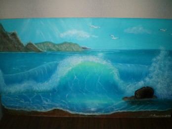 Painting маслом Бирюзовая волна