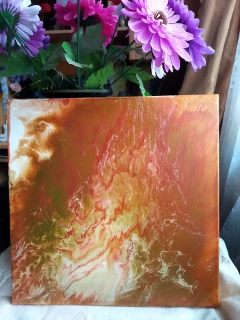 Painting акрилом Абстракция бронза